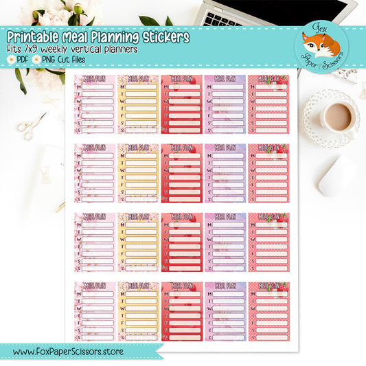 Spring | Printable Meal Planner Stickers 7x9 VL