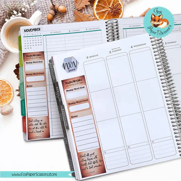 NaNoWriMo Planning Stickers | Printable Weekly Dashboard for NaNoWriMo