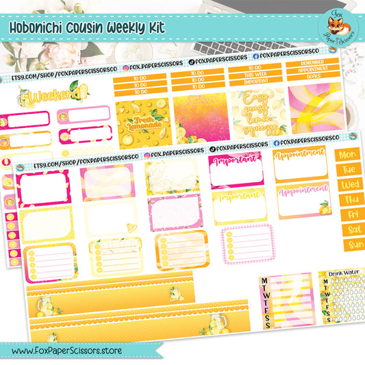 Lemonade | Hobonichi Cousin Weekly Planner Sticker Kit