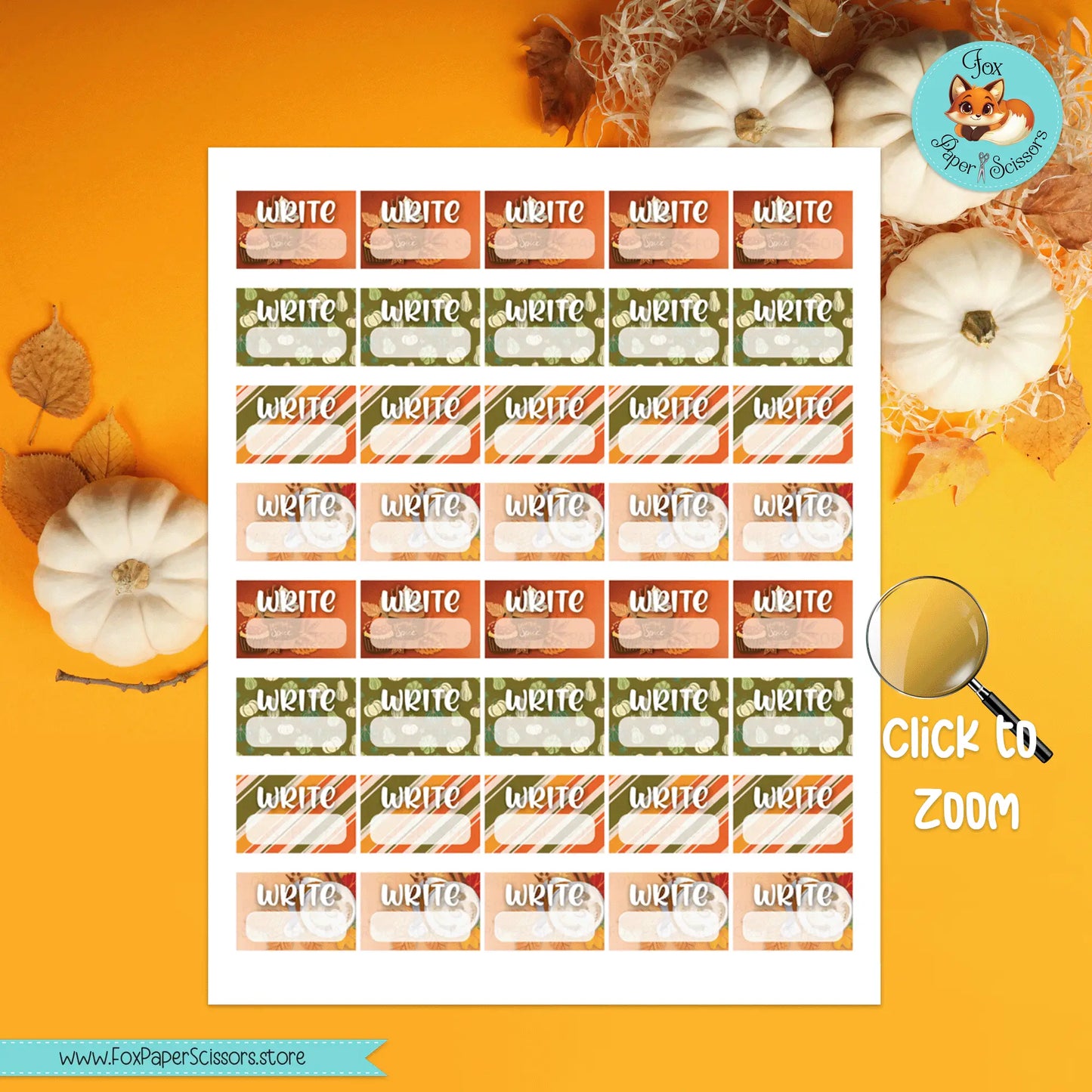 Pumpkin Spice | Printable Writer Task Stickers