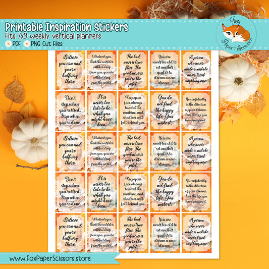 Pumpkin Spice | Printable Motivational Planner Stickers