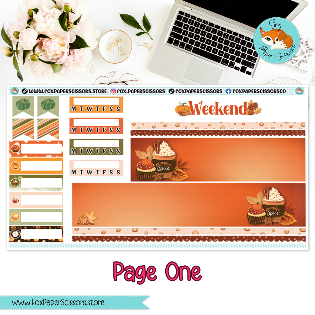 Pumpkin Spice  Weekly Planner Sticker Kit 7x9 VL – Fox Paper Scissors