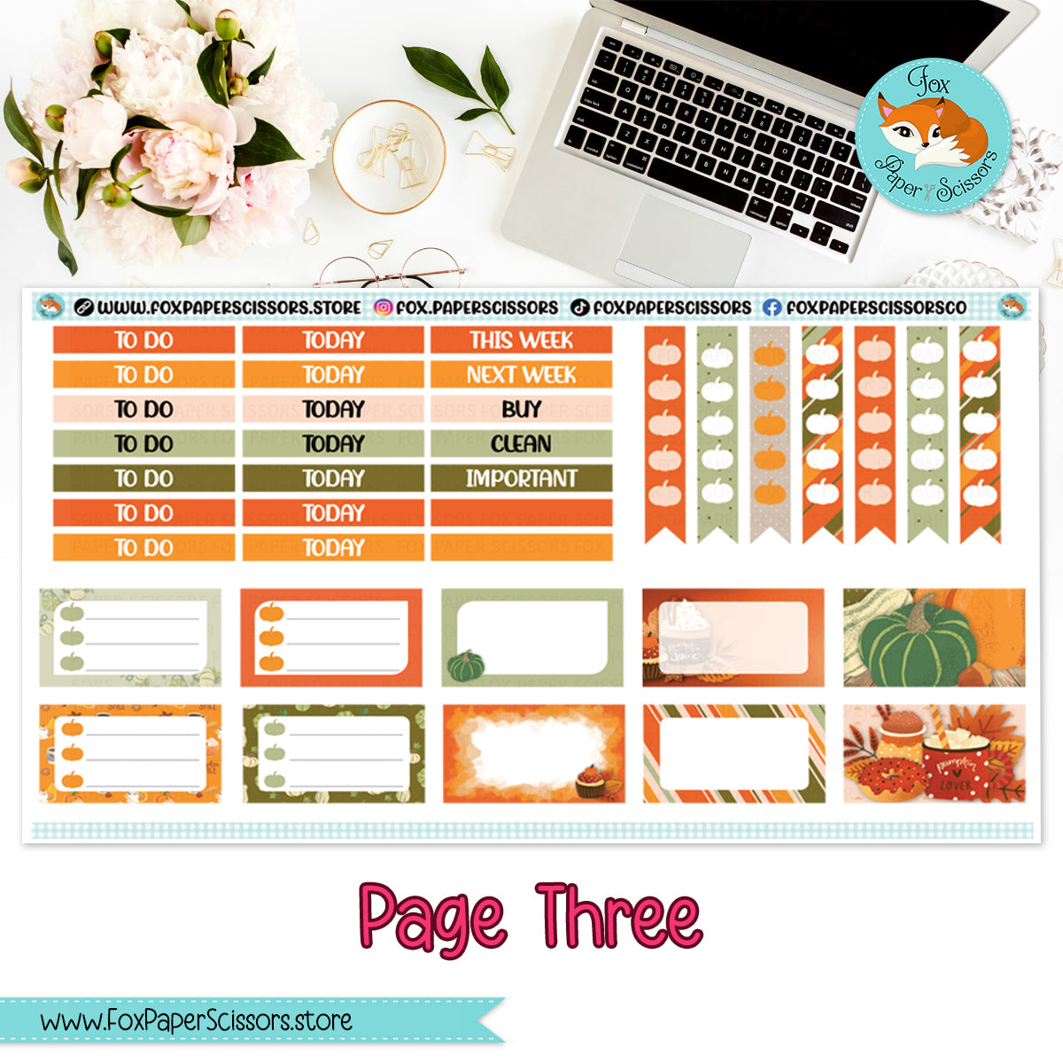 Pumpkin Spice | Weekly Planner Sticker Kit 7x9 VL