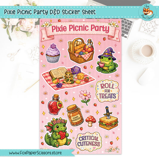 Pixie Picnic Party D&D Sticker Sheet