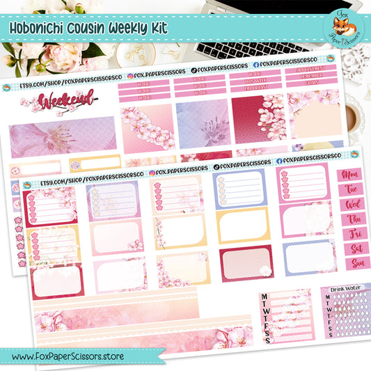 Cherry Blossom/Sakura | Hobonichi Cousin Weekly Planner Sticker Kit