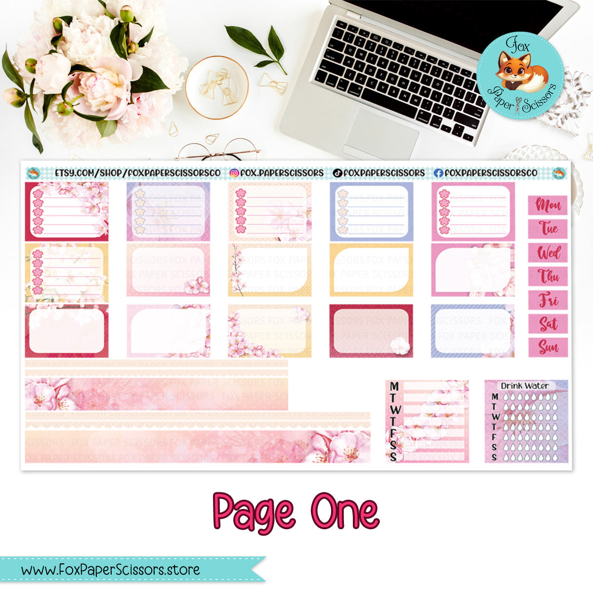 Cherry Blossom/Sakura | Hobonichi Cousin Weekly Planner Sticker Kit