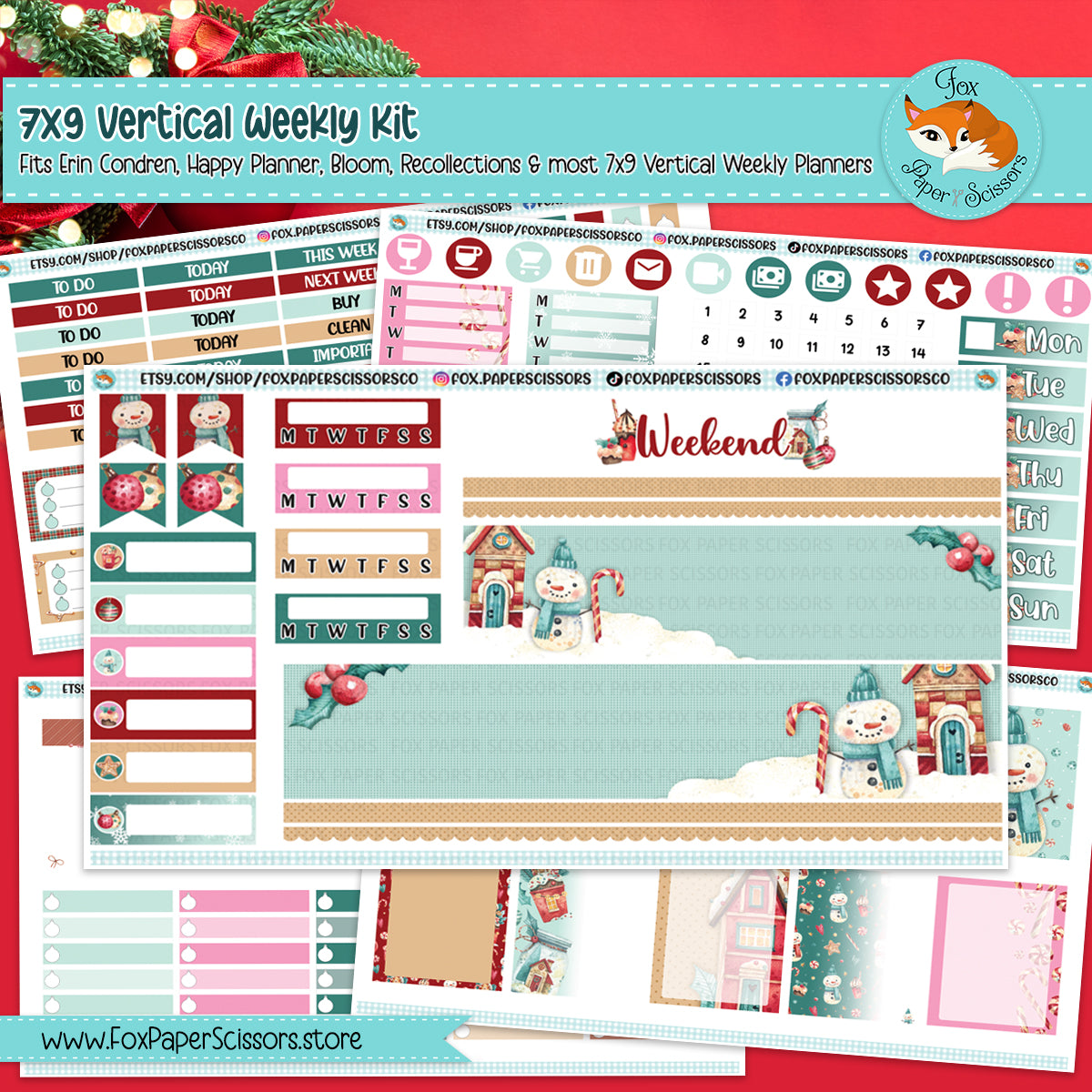 Magical Christmas | Weekly Planner Sticker Kit 7x9 VL