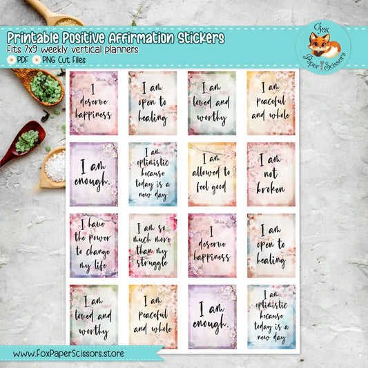 Cherry Blossom/Sakura | Printable Positive Affirmation Stickers