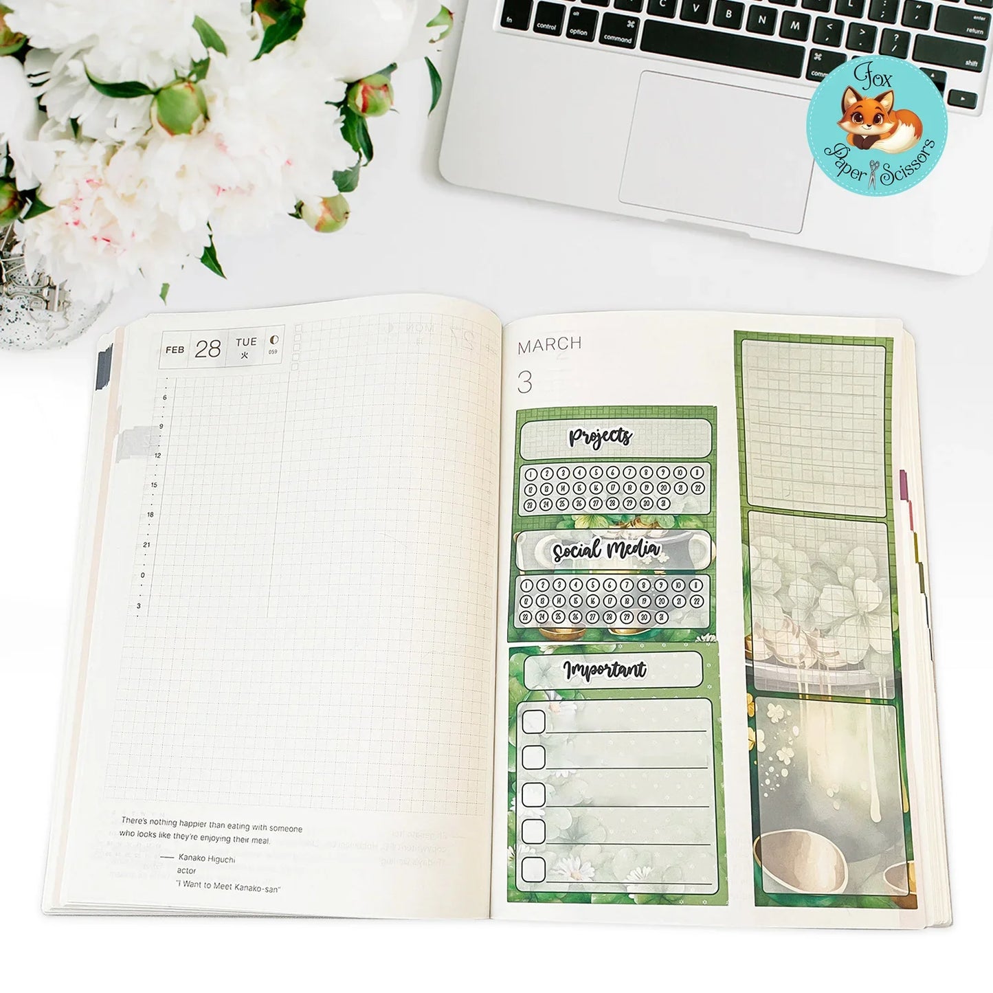 St. Patrick's Day | Hobonichi Printable Monthly Dashboard