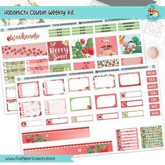 Strawberry | Hobonichi Cousin Weekly Planner Sticker Kit