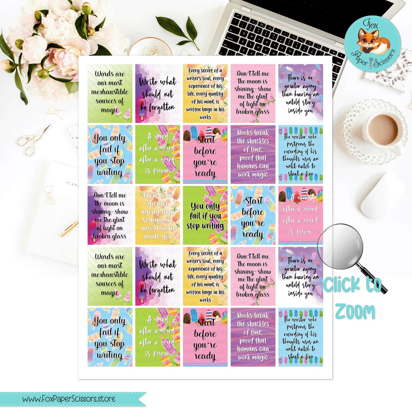 Popsicles | Printable Writer Inspiration Stickers