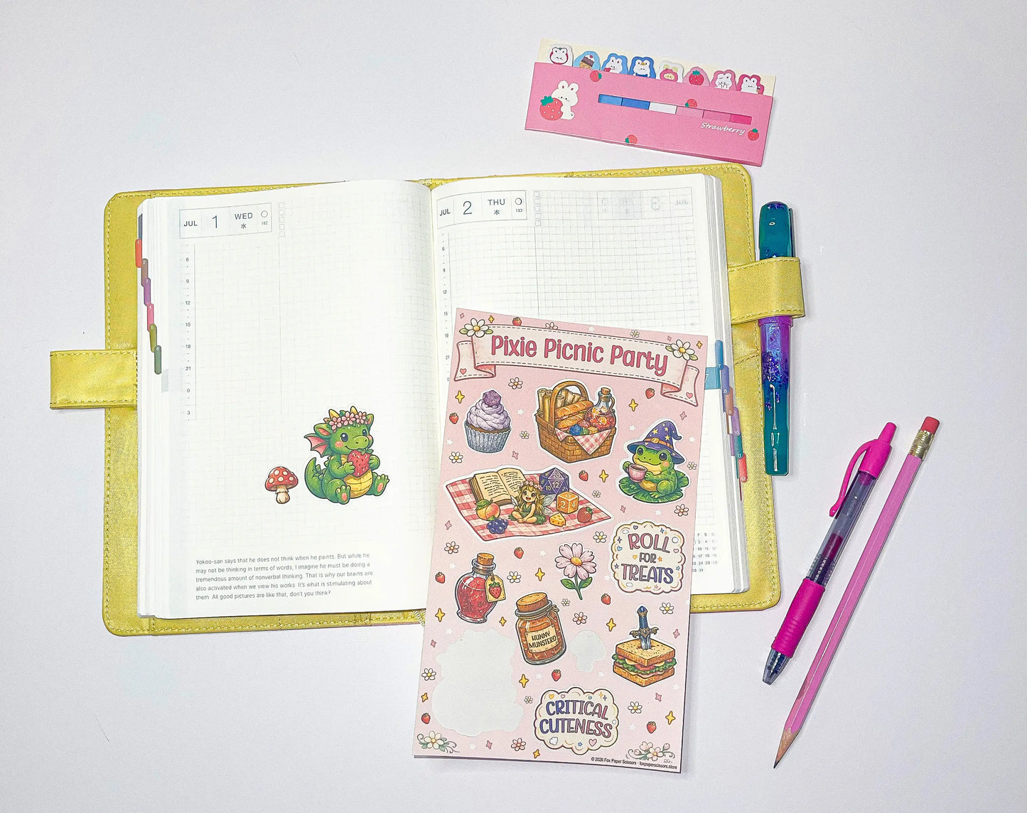 Pixie Picnic Party D&D Sticker Sheet