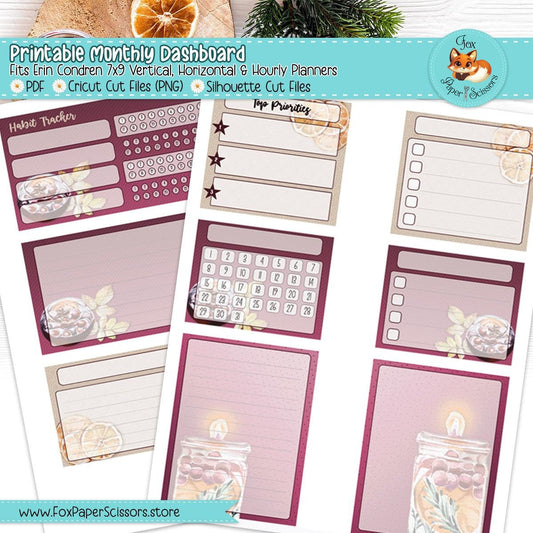 Mulled Wine | Erin Condren Printable Monthly Dashboard