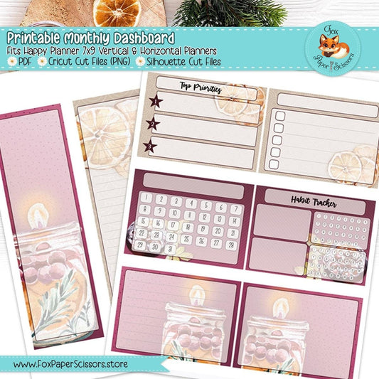 Mulled Wine | Happy Planner Printable Monthly Dashboard