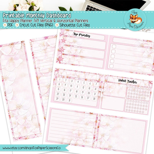 Cherry Blossom/Sakura | HP Printable Monthly Dashboard