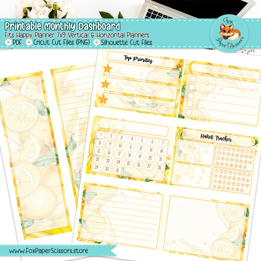 Lemonade | HP Printable Monthly Dashboard