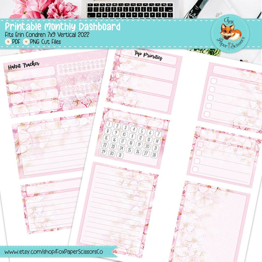 Cherry Blossom/Sakura | EC Printable Monthly Dashboard
