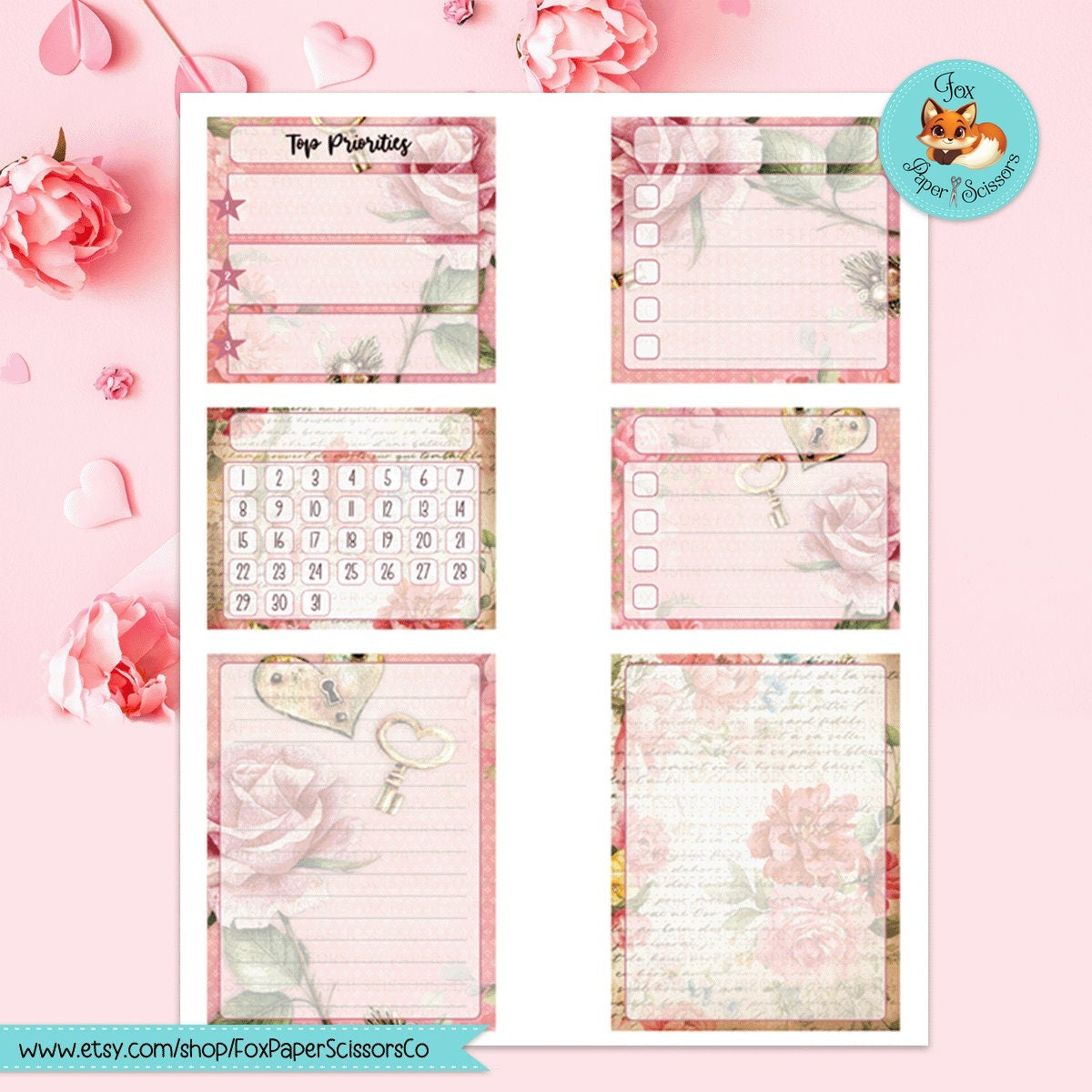 Vintage Valentine | EC Printable Monthly Dashboard