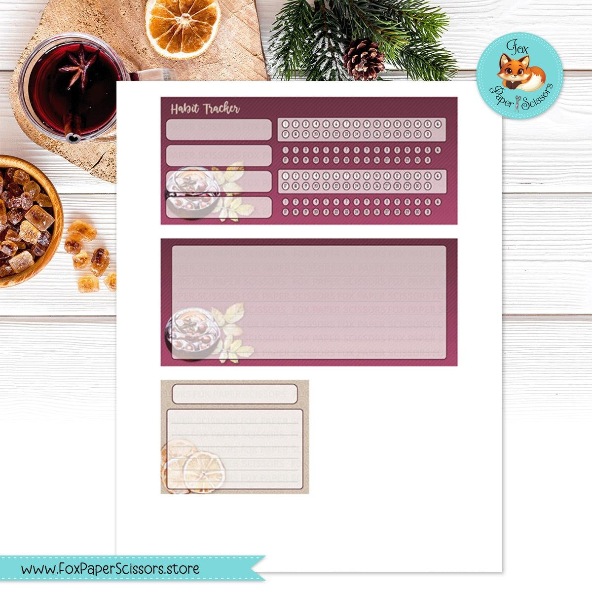 Mulled Wine | Erin Condren Printable Monthly Dashboard