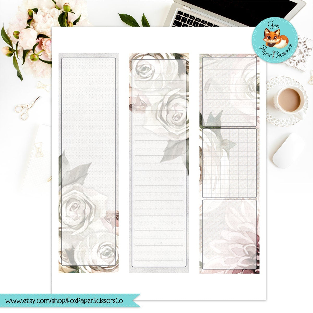 Winter Rose | HP Printable Monthly Dashboard