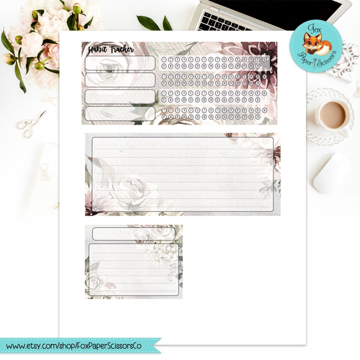 Winter Rose | EC Printable Monthly Dashboard