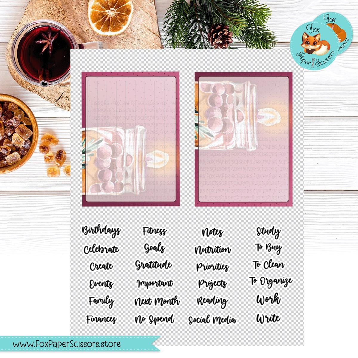 Mulled Wine | Happy Planner Printable Monthly Dashboard