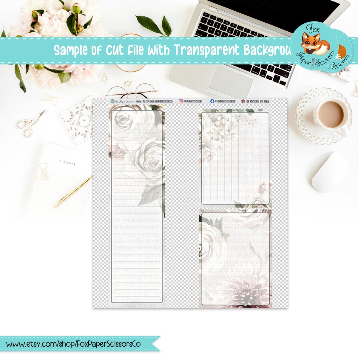 Winter Rose | HP Printable Monthly Dashboard