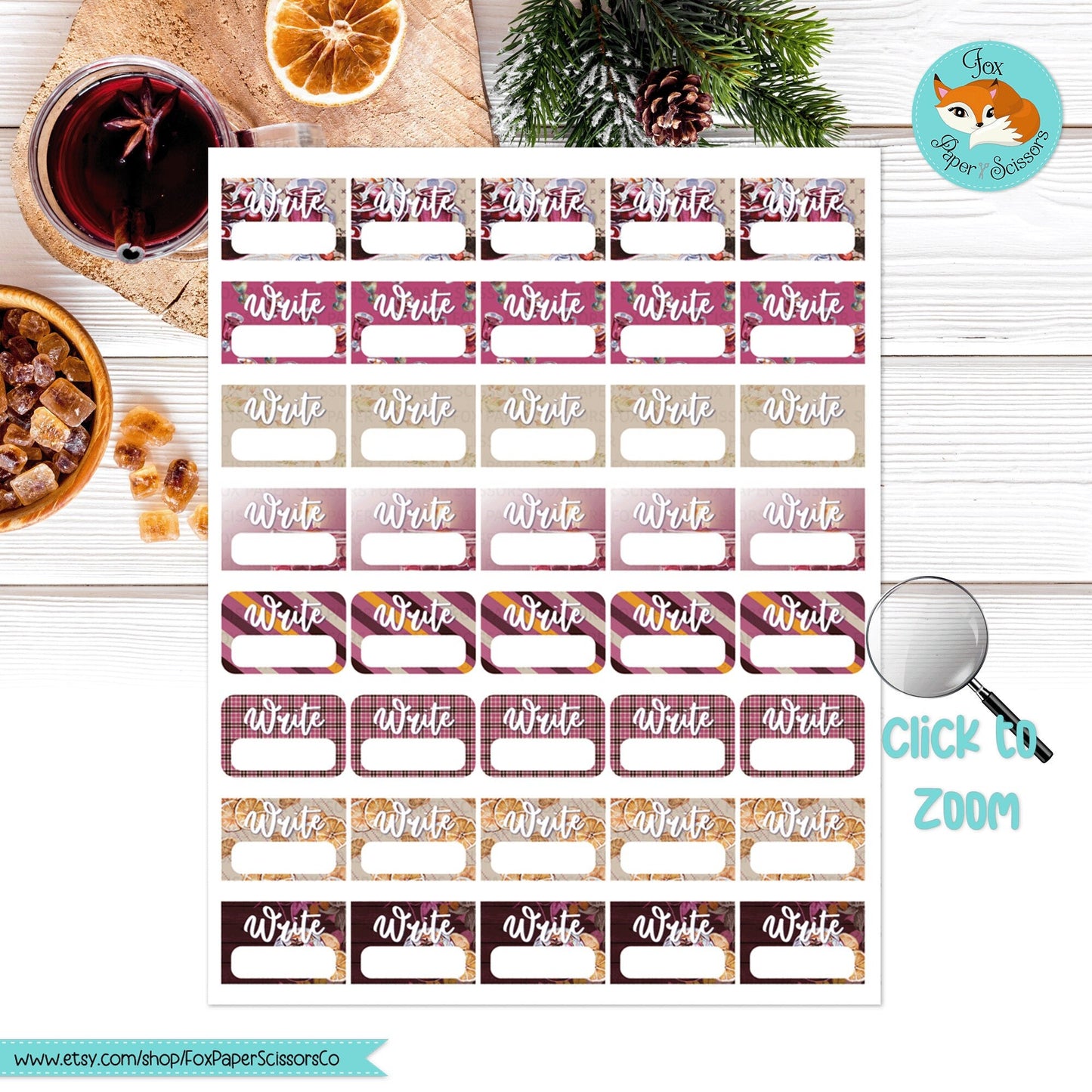 Mulled Wine | Printable Writer Task Stickers