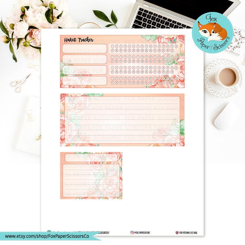 Peach Flowers | EC Printable Monthly Dashboard