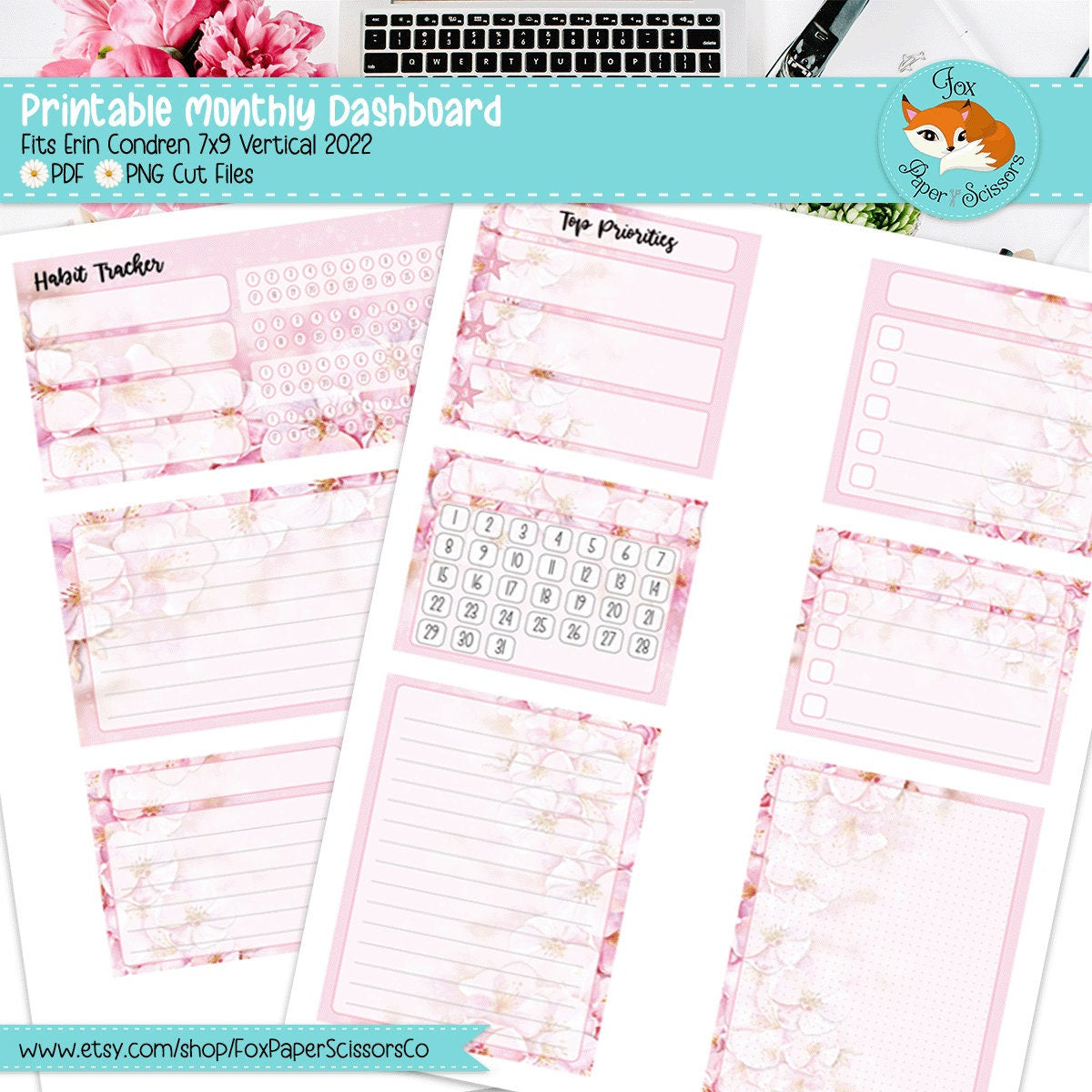Cherry Blossom/Sakura | EC Printable Monthly Dashboard