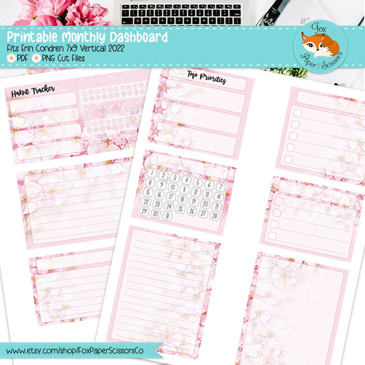 Cherry Blossom/Sakura | EC Printable Monthly Dashboard
