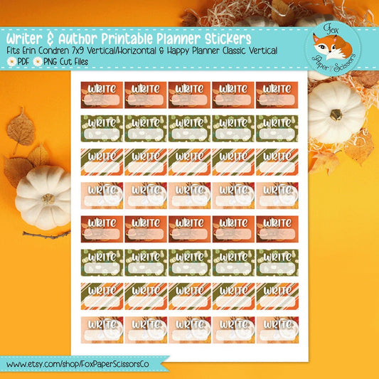 Pumpkin Spice | Printable Writer Task Stickers