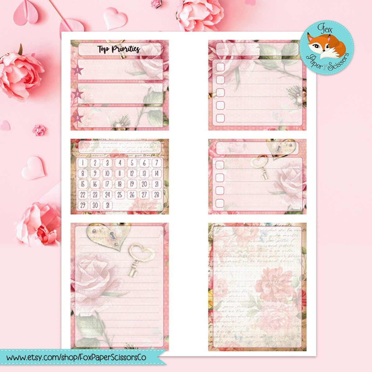 Vintage Valentine | EC Printable Monthly Dashboard