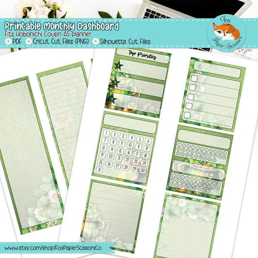 St. Patrick's Day | Hobonichi Printable Monthly Dashboard