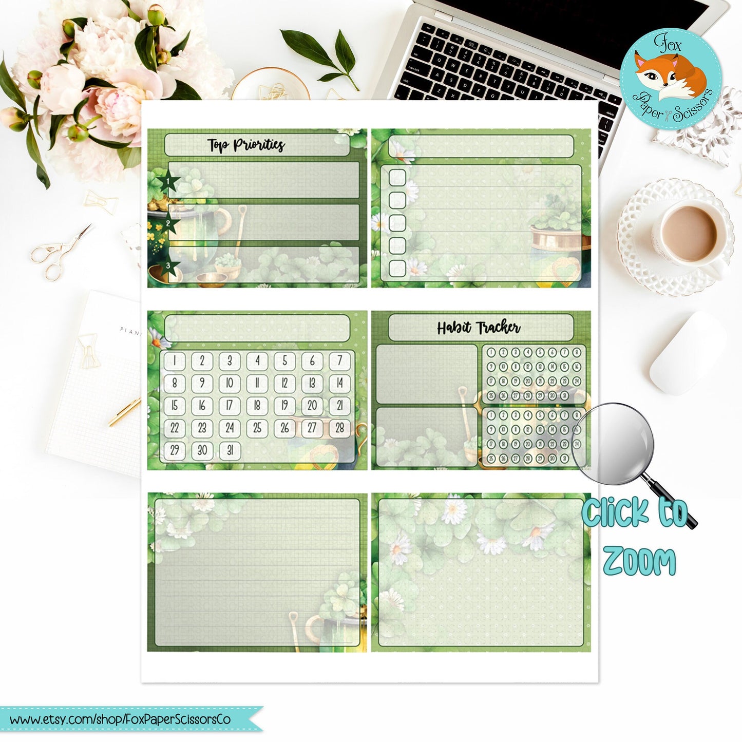St Patrick's Day | HP Printable Monthly Dashboard