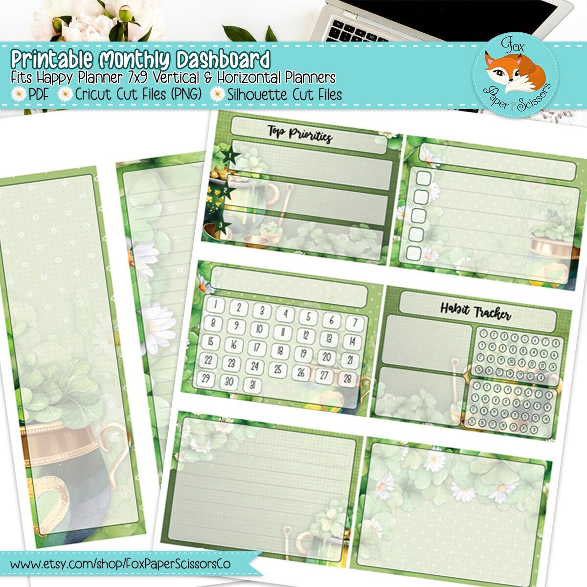 St Patrick's Day | HP Printable Monthly Dashboard