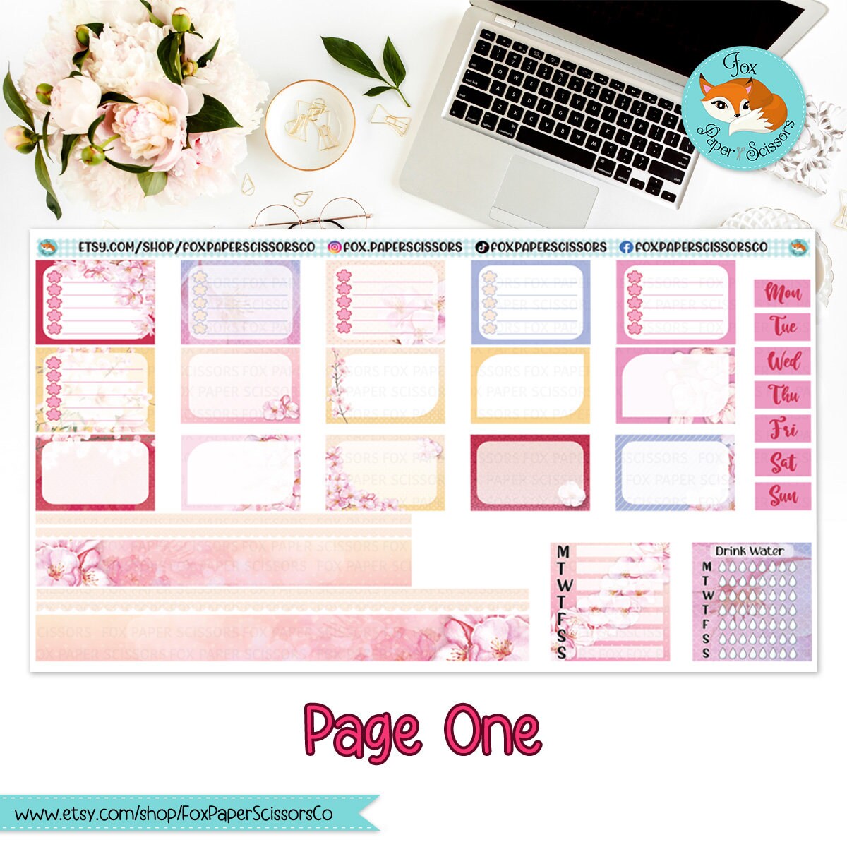 Cherry Blossom/Sakura | Hobonichi Cousin Weekly Planner Sticker Kit