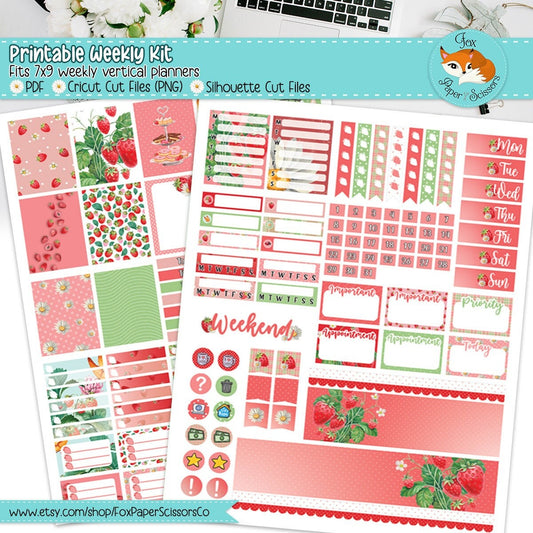 Strawberry | Printable Weekly Kit 7x9 VL